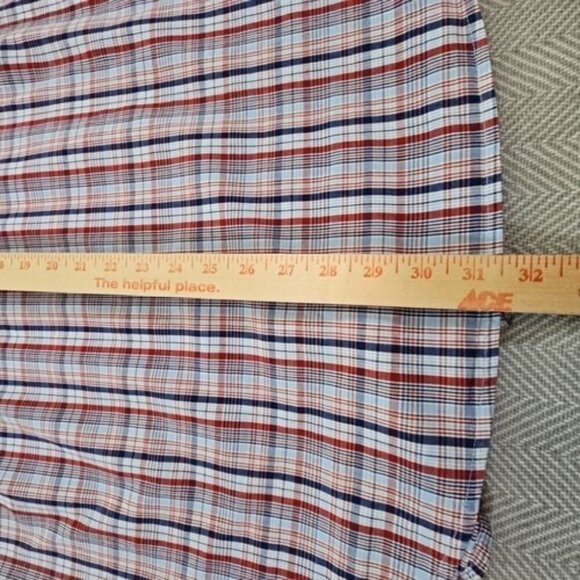 Burry Lane Button Down Shirt Men's XL Red, White & Blue Plaid 100% Cotton Y2K - Picture 6 of 15